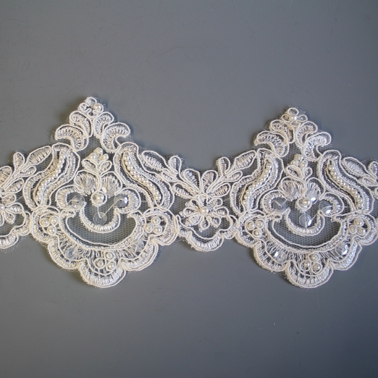 Beautiful scalloped corded lace edge with beading  