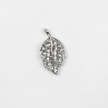 Silver leaf with crystals