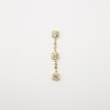Gold triple crystal earring (Pair)