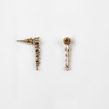 Gold crystal drop stud earrings (Pair)