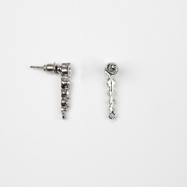 Silver crystal drop stud earrings (Pair) 