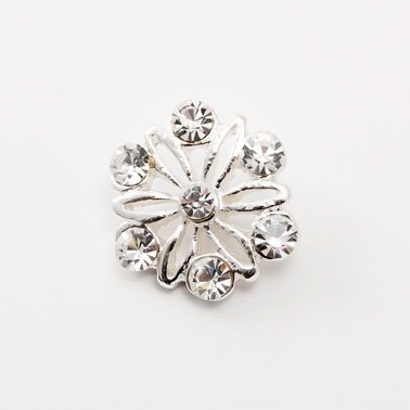 Small rhinestone flower button with shank