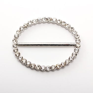 Round crystal silver buckle