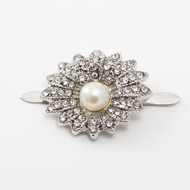 20mm Crystal and Pearl Rhinestone Button