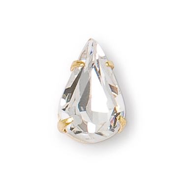 Preciosa Pearshapes in Settings 10x6mm Crystal Gold