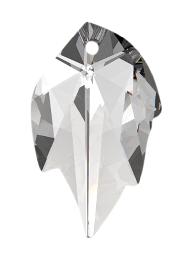 Swarovski crystal leaf pendant 26x16mm