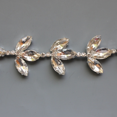Decorative Silver Rhinestone Chain Pieces 
