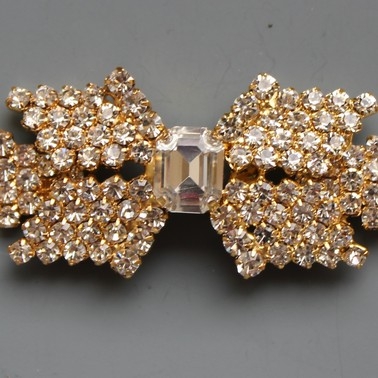 Gold sharp edge buckle with crystal